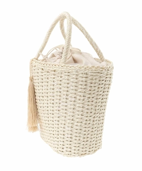 a.v.v(アーヴェヴェ)の「メタリックカゴバッグ(かごバッグ・レディース・アイボリー/ブラック/シルバー・38)」の17枚目の写真