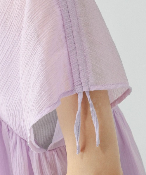 GLOBAL WORK（グローバルワーク）の「エアリーリラックスギャザーブラウス/325956（シャツ/ブラウス・レディース・ブラック/オフホワイト/テラコッタ/マスタード/ラベンダー/ダークブラウン・MEDIUM/LARGE）」の8枚目の写真