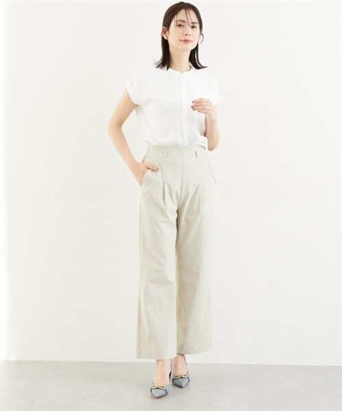 7days Life Styling（セブンデイズライフスタイリング）の「ドライタッチストレッチベルト付きワイドパンツ（ストレッチ・接触冷感・UVカット）＜大きいサイズ有＞（スラックス・レディース・イエロー/ベージュ/ブラック・S/M/L/LL/3L）」の8枚目の写真