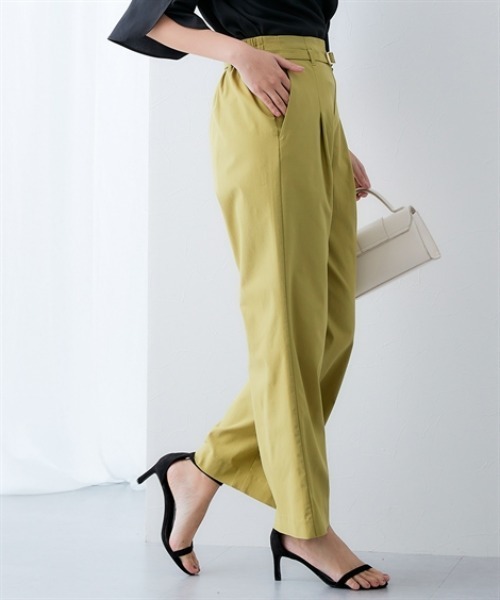 7days Life Styling（セブンデイズライフスタイリング）の「ドライタッチストレッチベルト付きワイドパンツ（ストレッチ・接触冷感・UVカット）＜大きいサイズ有＞（スラックス・レディース・イエロー/ベージュ/ブラック・S/M/L/LL/3L）」の13枚目の写真