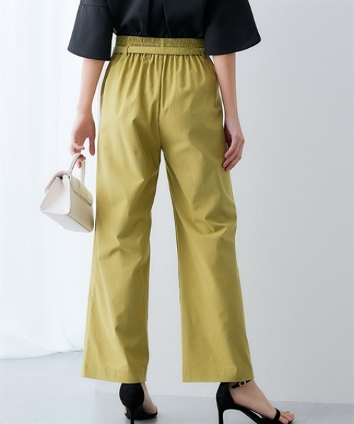 7days Life Styling（セブンデイズライフスタイリング）の「ドライタッチストレッチベルト付きワイドパンツ（ストレッチ・接触冷感・UVカット）＜大きいサイズ有＞（スラックス・レディース・イエロー/ベージュ/ブラック・S/M/L/LL/3L）」の14枚目の写真