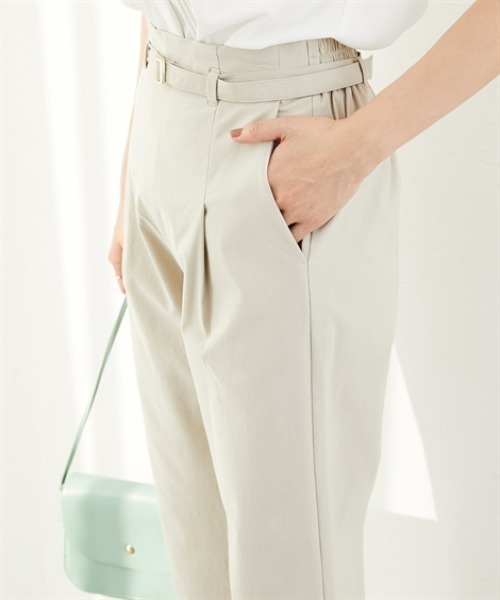 7days Life Styling（セブンデイズライフスタイリング）の「ドライタッチストレッチベルト付きワイドパンツ（ストレッチ・接触冷感・UVカット）＜大きいサイズ有＞（スラックス・レディース・イエロー/ベージュ/ブラック・S/M/L/LL/3L）」の16枚目の写真