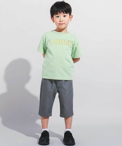 BeBe（ベベ）の「【WEB限定】ツイルストレッチポケットロゴプリントハーフパンツ(100~140cm)（その他パンツ・キッズ・グリーン/グレー・130cm/120cm/110cm/140cm/100cm）」の6枚目の写真