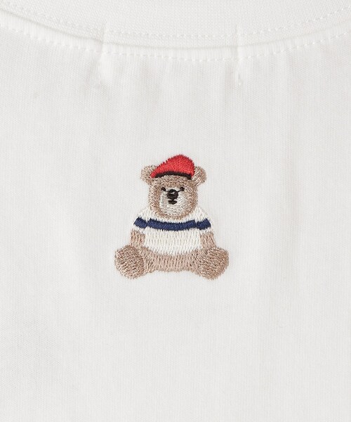 Dessin(デッサン)の「【リンクコーデ】ベアポイントTシャツ(Tシャツ/カットソー・キッズ・ホワイト/ネイビー・14/11/10/12/13)」の9枚目の写真