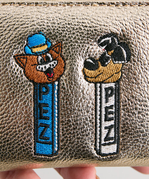 セール】【PEZ(ペッツ) ×ear】本革/コラボ三つ折りがま口財布