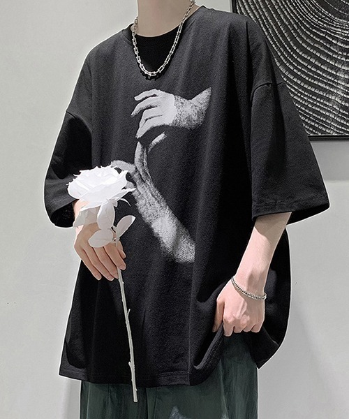 WARAIJOGO(ワライジョウゴ)の「【WARAIJOGO】HANDプリントオーバーサイズTシャツ(NEZ)(Tシャツ/カットソー・レディース・ホワイト/ブラック/グレー・FREE)」の15枚目の写真