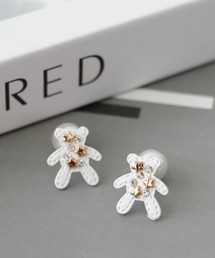 Three Four Time（ｽﾘｰﾌｫｰﾀｲﾑ）の「スタッズベアーピアス（10㎜パールキャッチ）（ピアス（両耳用））」