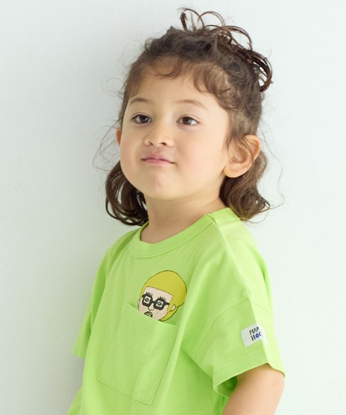 MARKEY'S(マーキーズ)の「ポケットひょっこりTシャツ(Tシャツ/カットソー・キッズ・ブラック/ブルー/オフホワイト/ライトグリーン・L/M/S/XS/LL)」の9枚目の写真
