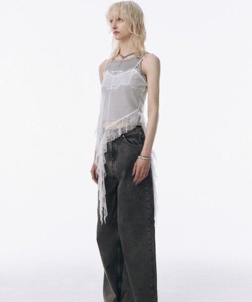 JOSE MOON（ジョゼムーン）の「LACE TRIM CAMI/レーストリムキャミ（キャミソール・レディース・ブルー/オレンジ/ブラック/ホワイト・FREE）」の22枚目の写真