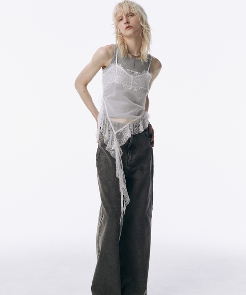 JOSE MOON（ジョゼムーン）の「LACE TRIM CAMI/レーストリムキャミ（キャミソール・レディース・ブルー/オレンジ/ブラック/ホワイト・FREE）」の20枚目の写真