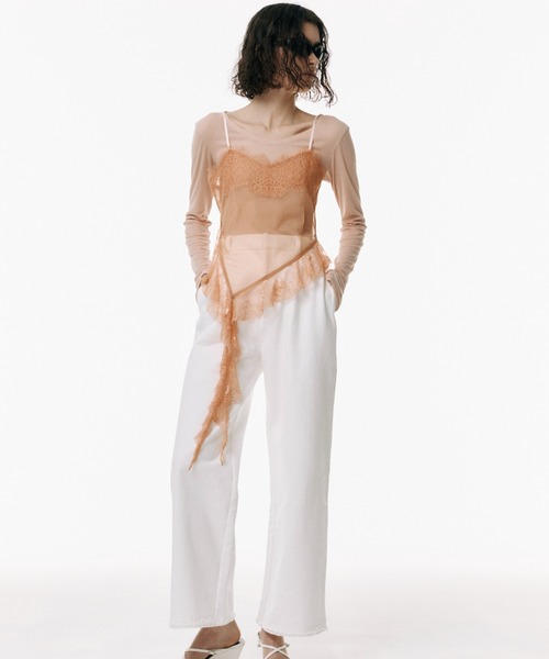 JOSE MOON（ジョゼムーン）の「LACE TRIM CAMI/レーストリムキャミ（キャミソール・レディース・ブルー/オレンジ/ブラック/ホワイト・FREE）」の17枚目の写真