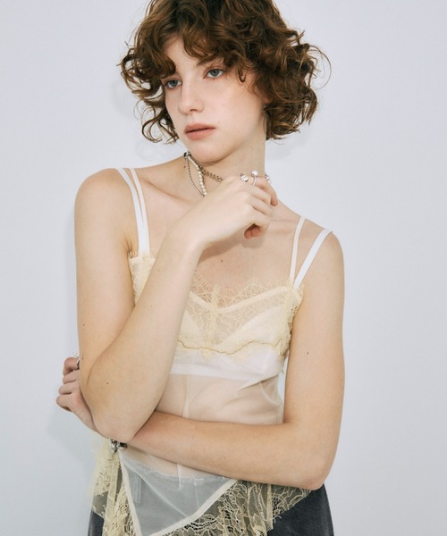 JOSE MOON（ジョゼムーン）の「LACE TRIM CAMI/レーストリムキャミ（キャミソール・レディース・ブルー/オレンジ/ブラック/ホワイト・FREE）」の18枚目の写真