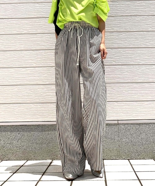 お気にいる ストライプリラックスパンツ（その他パンツ）｜Q（キュー）の パンツ