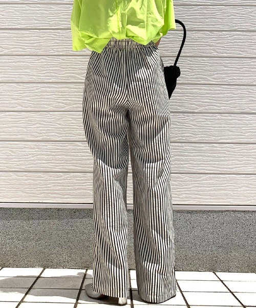 ストライプリラックスパンツ（その他パンツ）｜Q（キュー）の