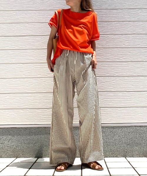 見逃し厳禁！おトクな ストライプリラックスパンツ（その他パンツ）｜Q（キュー）の パンツ
