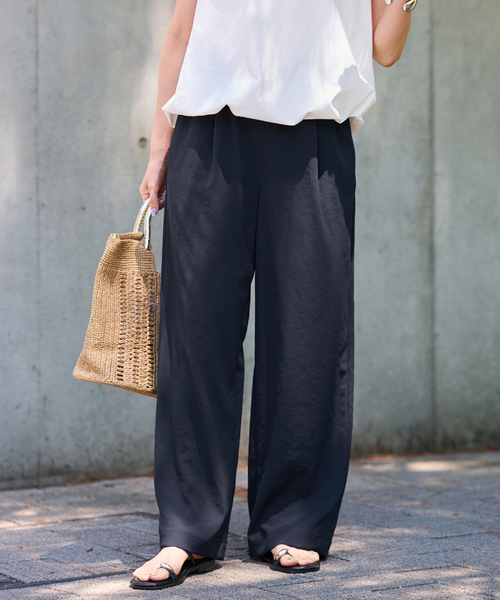 FRAMeWORK 手洗い可　ポリエステルツイルリラックスパンツ2 ≪追加≫ 手洗い可 / ポリエステルツイルリラックスパンツ 2