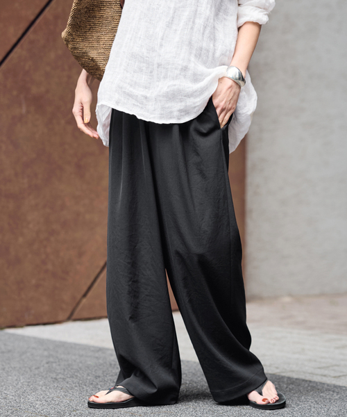 ≪追加≫ 手洗い可 / ポリエステルツイルリラックスパンツ 2