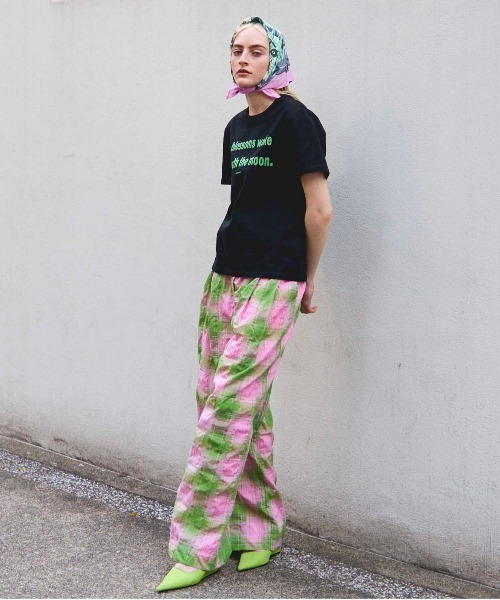 Maison Specialメゾンスペシャル　チェックパンツ 38 ピンク MAISON SPECIAL パンツ Panel Plaid Pants/パネルチェックパンツ