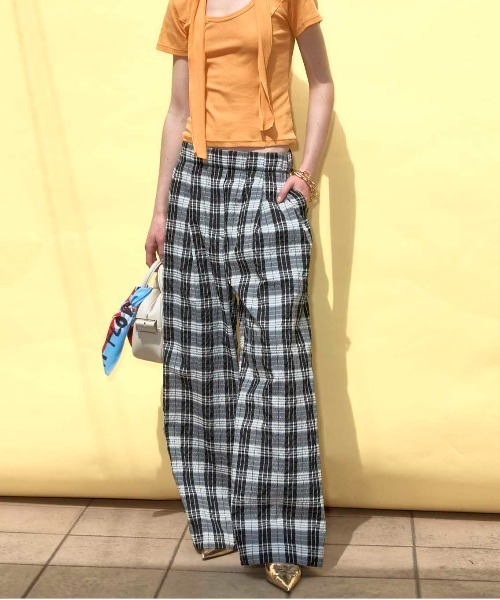 maison mill 24SS パーチメントイージーパンツ サンプル品 UNISEX》Chemical Over-Dye Heavy-Weight Sweat Pin tuck Easy