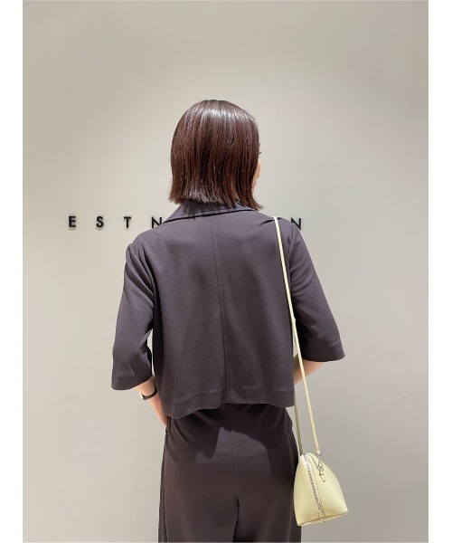 ESTNATION(エストネーション)の「ESTNATION / ドライジョーゼットジャージー ジャケット(テーラードジャケット・レディース・ブラウン/ネイビー・38/36)」の8枚目の写真