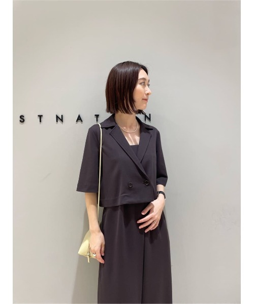 ESTNATION(エストネーション)の「ESTNATION / ドライジョーゼットジャージー ジャケット(テーラードジャケット・レディース・ブラウン/ネイビー・38/36)」の9枚目の写真