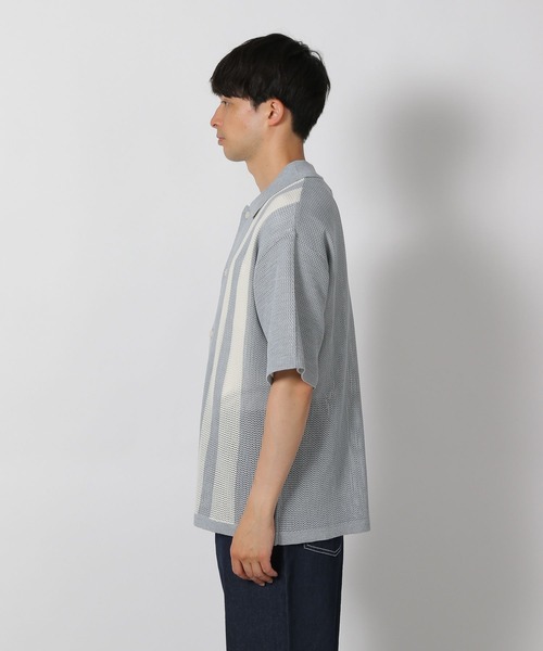 LAKOLE(ラコレ)の「透かし編みストライプシャツ / 498347(シャツ/ブラウス・メンズ・ブラック/オレンジ/ライトグレー・LARGE/MEDIUM)」の15枚目の写真