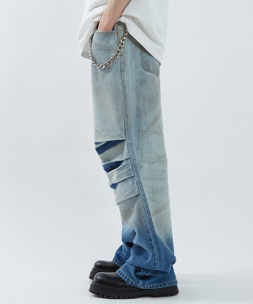 improves(インプローブス)の「グラデーション タック デニムパンツ(デニムパンツ・メンズ・ブラック/ブルー・MEDIUM/LARGE)」の15枚目の写真