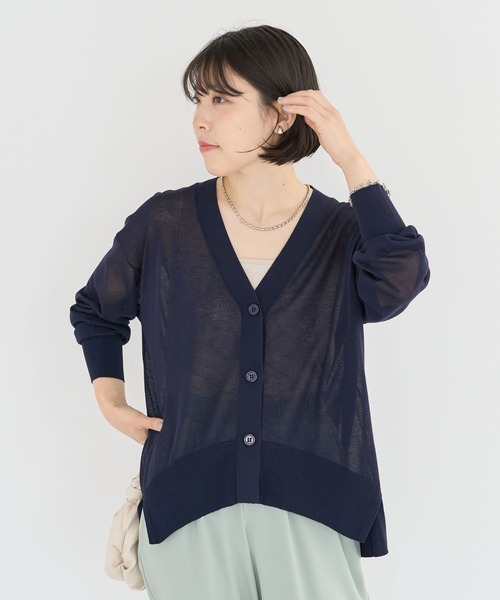 Green　Parks（グリーンパークス）の「[ZOZO限定]接触冷感Vネックカーディガン（カーディガン/ボレロ・レディース・ピンク/ネイビー/グレー/ブラック・FREE）」の17枚目の写真