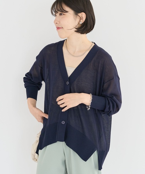 Green　Parks（グリーンパークス）の「[ZOZO限定]接触冷感Vネックカーディガン（カーディガン/ボレロ・レディース・ピンク/ネイビー/グレー/ブラック・FREE）」の18枚目の写真