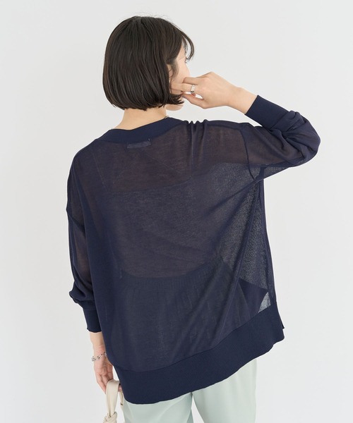 Green　Parks（グリーンパークス）の「[ZOZO限定]接触冷感Vネックカーディガン（カーディガン/ボレロ・レディース・ピンク/ネイビー/グレー/ブラック・FREE）」の19枚目の写真