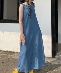 ノースリーブデニムワンピース
