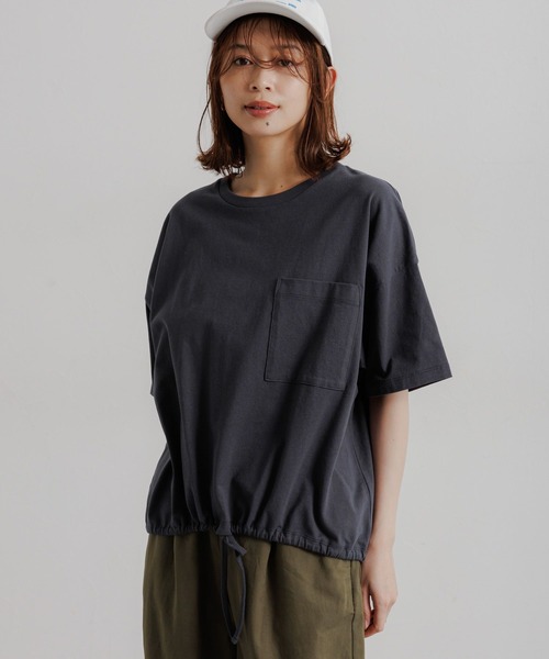 セール】裾ドロストポケットTシャツ（Tシャツ/カットソー）｜studio