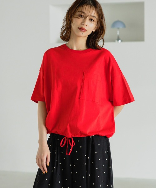 studio CLIP（スタディオクリップ）の「裾ドロストポケットTシャツ（Tシャツ/カットソー・レディース・ライトグリーン/オフホワイト/レッド/チャコール・FREE）」の21枚目の写真