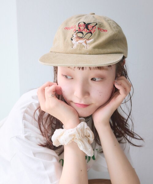 w closet（ダブルクローゼット）の「アニマルロゴキャップ（キャップ・レディース・チャコールグレー/ベージュ・FREE）」の2枚目の写真