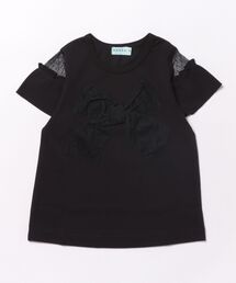 袖チュール切替オフショルダーTシャツ