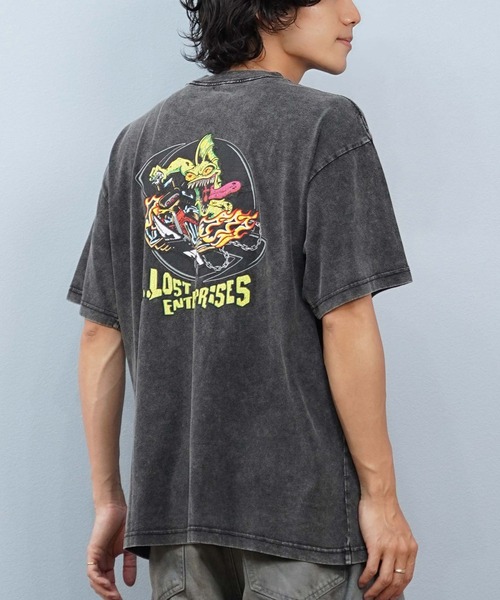 lost（ロスト）の「【限定商品】lost/ロスト 半袖Tシャツ バックプリント L25S-2114（Tシャツ/カットソー・メンズ・スミクロ/オレンジ/ホワイト・M/L/XL）」の2枚目の写真