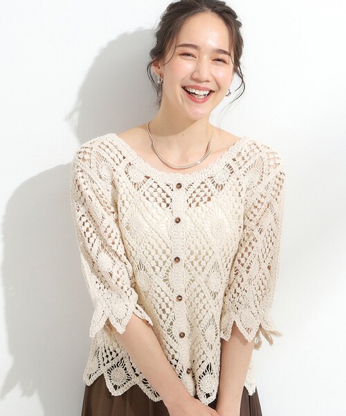 ★極美品　アルベロベロ シャツワンピース　サマーカーディガン　レース　リボン DRESKIP（ドレスキップ）の「【2WAY】大人のほんのり甘い