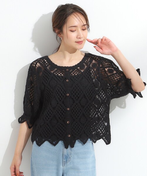 ★極美品　アルベロベロ シャツワンピース　サマーカーディガン　レース　リボン ☆極美品 アルベロベロ シャツワンピース サマーカーディガン