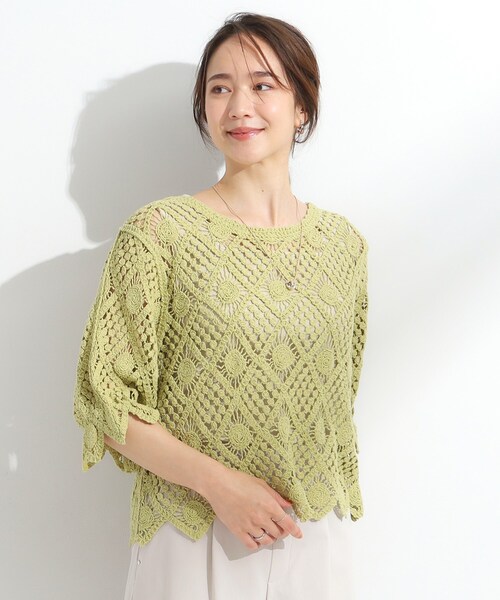 DRESKIP(ドレスキップ)の「【2WAY】大人のほんのり甘いスタイルに クロシェレースカーディガン(カーディガン/ボレロ・レディース・ライトベージュ/ブラック/グリーン系・03/02)」の10枚目の写真