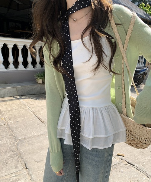 HALEY PESCA(ヘーリーペスカ)の「HALEY PESCA/レイヤードフリルキャミソール(キャミソール・レディース・ホワイト・SMALL/MEDIUM/LARGE)」の15枚目の写真