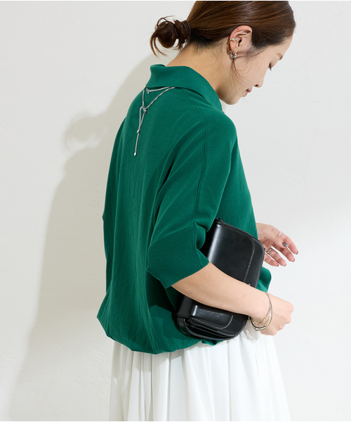 JOURNAL STANDARD(ジャーナルスタンダード)の「《追加》アイスコットンオーバーサイズポロシャツ(ニット/セーター・レディース・ホワイト×ホワイト/グリーン/ネイビー・FREE)」の17枚目の写真