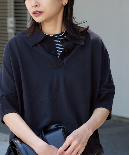 JOURNAL STANDARD(ジャーナルスタンダード)の「《追加》アイスコットンオーバーサイズポロシャツ(ニット/セーター・レディース・ホワイト×ホワイト/グリーン/ネイビー・FREE)」の22枚目の写真