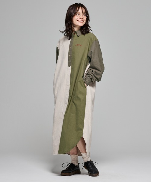 KRIFF MAYER Lady's Collection（クリフメイヤーレディースコレクション）の「【綿100％】ビエラシャツワンピース（シャツワンピース・レディース・カラフル/チャコール/その他5/ナチュラル/レッド/オリーブ・MEDIUM/LARGE）」の5枚目の写真