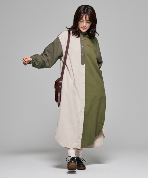 KRIFF MAYER Lady's Collection（クリフメイヤーレディースコレクション）の「【綿100％】ビエラシャツワンピース（シャツワンピース・レディース・カラフル/チャコール/その他5/ナチュラル/レッド/オリーブ・MEDIUM/LARGE）」の12枚目の写真