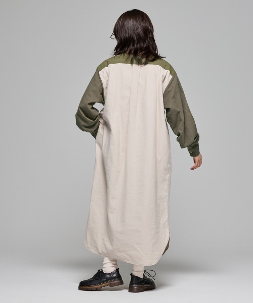 KRIFF MAYER Lady's Collection（クリフメイヤーレディースコレクション）の「【綿100％】ビエラシャツワンピース（シャツワンピース・レディース・カラフル/チャコール/その他5/ナチュラル/レッド/オリーブ・MEDIUM/LARGE）」の14枚目の写真