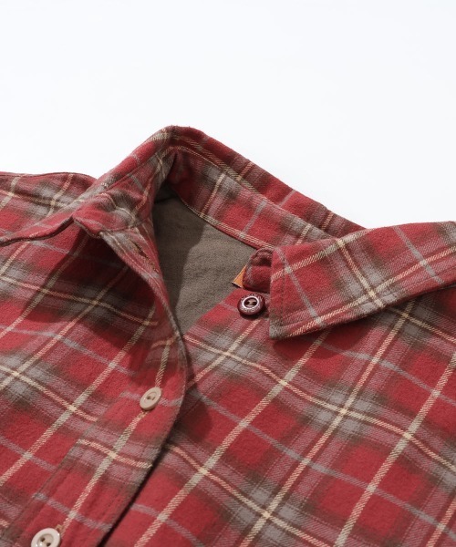 KRIFF MAYER Lady's Collection（クリフメイヤーレディースコレクション）の「【綿100％】ビエラシャツワンピース（シャツワンピース・レディース・カラフル/チャコール/その他5/ナチュラル/レッド/オリーブ・MEDIUM/LARGE）」の20枚目の写真