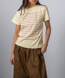 【 MEMECLE / メメクル 】カラー レタリング クロップド 半袖Tシャツ