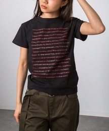 【 MEMECLE / メメクル 】カラー レタリング クロップド 半袖Tシャツ