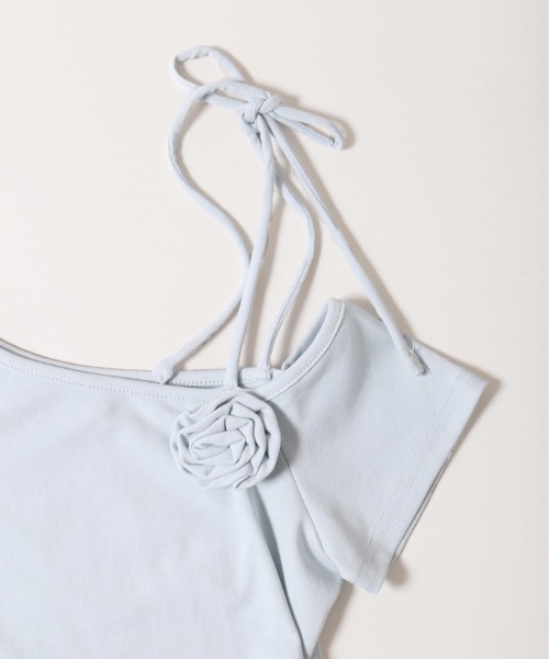 WEGO（ウィゴー）の「【PHILLY】レースヘムショルダーリボントップス（Tシャツ/カットソー・レディース・サックスブルー/ホワイト・FREE）」の20枚目の写真