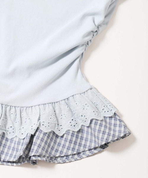 WEGO（ウィゴー）の「【PHILLY】レースヘムショルダーリボントップス（Tシャツ/カットソー・レディース・サックスブルー/ホワイト・FREE）」の21枚目の写真